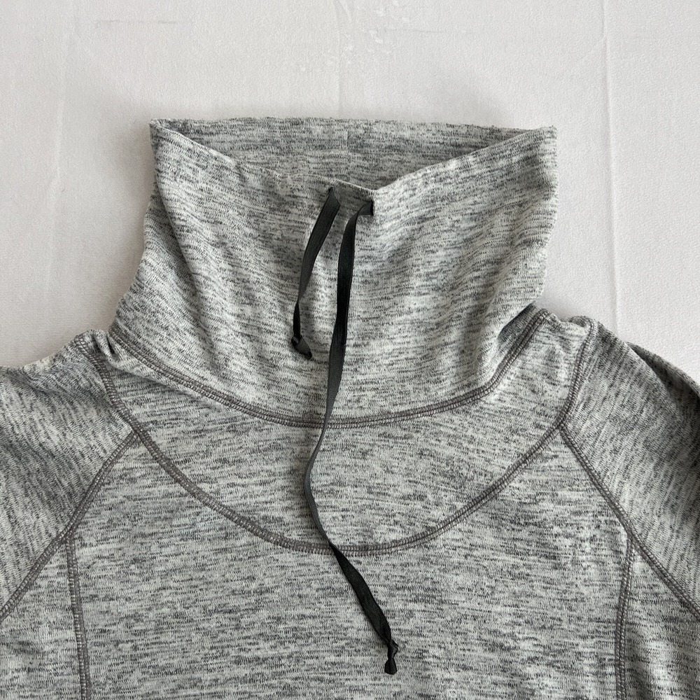 Kuhl Sweater Womens Medium Lea Heather Grey Cowl Neck Sweatshirt Pullover Pocket - Picture 2 of 8